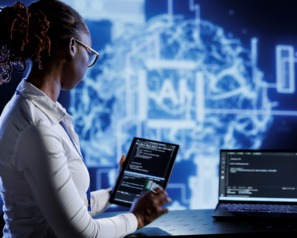 Researcher Utilizing AI